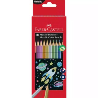 Kredki ołówkowe metaliczne Faber-Castell sześciokątne 10 kolorów
