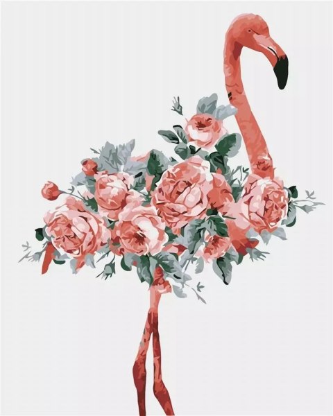 Malowanie po numerach - Kwiatowy flamingo 40x50cm Malowanie po numerach - Kwiatowy flamingo 40x50cm