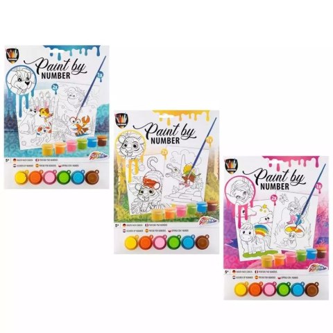 Malowanie po numerkach 2 x A4 + 6 farb mix Malowanie po numerkach 2 x A4 + 6 farb mix