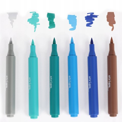 Markery akrylowe z końcówką Brush w trójkątnej obudowie w 6 kolorach zestaw Markery akrylowe z końcówką Brush w trójkątnej obudowie w 6 kolorach zestaw