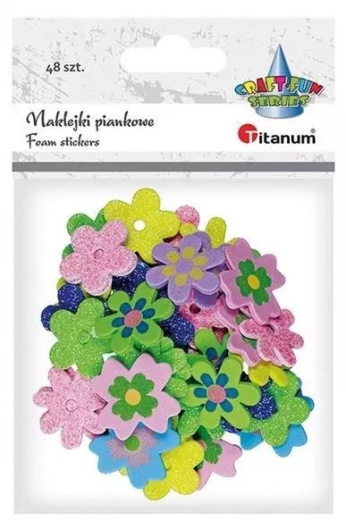 Naklejki piankowe kwiatki 27/28/30mm mix 48szt Naklejki piankowe kwiatki 27/28/30mm mix 48szt