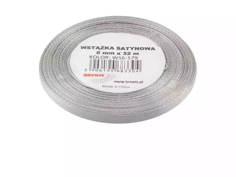 Wstążka satynowa srebrna 6mmx32m 2szt Wstążka satynowa srebrna 6mmx32m 2szt