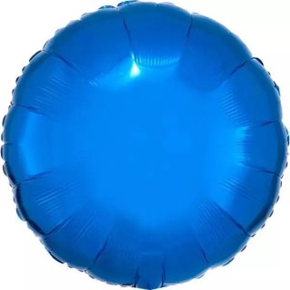 Balon foliowy metalik niebieski okrągły luzem 43cm
