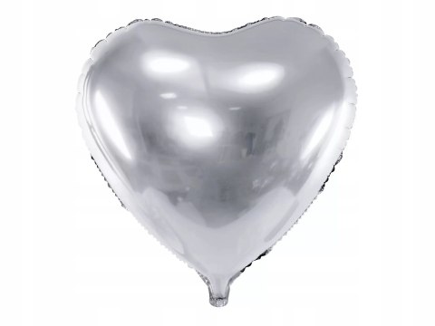 Balon foliowy serce srebrny 45cm Balon foliowy serce srebrny 45cm