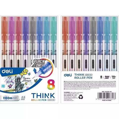 Pióro kulkowe Think 0,5mm 8 kolorów DELI Pióro kulkowe Think 0,5mm 8 kolorów DELI