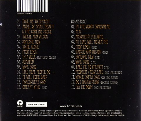 Hozier (Reedycja), CD Hozier (Reedycja), CD
