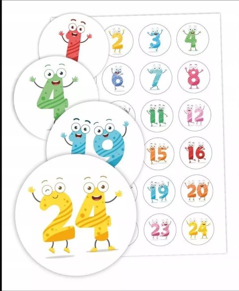 Naklejki do szafki - Cyfry 01 24 szt. Naklejki do szafki - Cyfry 01 24 szt.