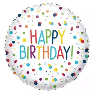 Balon foliowy Confetti Birthday standard 43cm