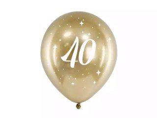 Balony Glossy 40-stka 30cm złote 6szt