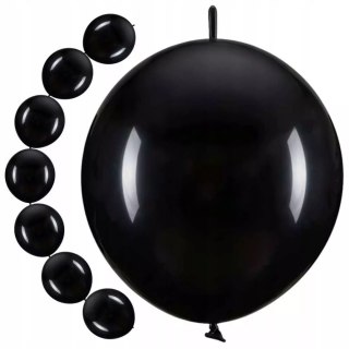 Balony z łącznikiem Pastel Black 28cm 20szt