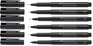 FABER-CASTELL Pisaki Artist Pen Pitt 6 sztuk BLACK
