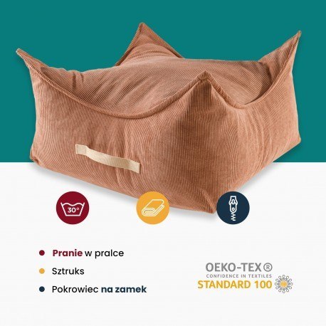 Meowbaby® pufa dziecięca, kwadratowa, sztruksowa, Meowbaby® pufa dziecięca, kwadratowa, sztruksowa,