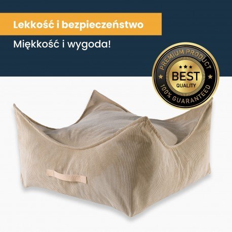 Meowbaby® pufa dziecięca, kwadratowa, sztruksowa, Meowbaby® pufa dziecięca, kwadratowa, sztruksowa,