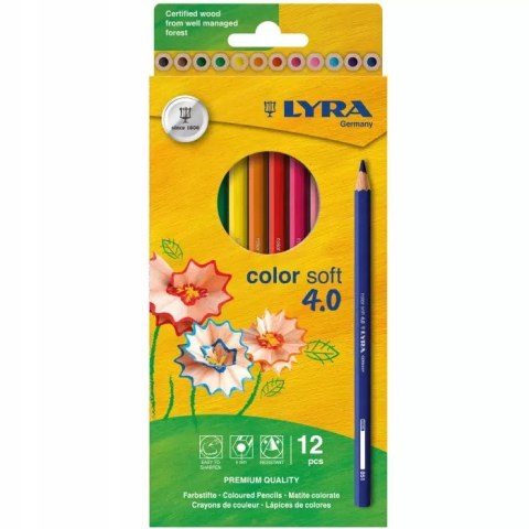 Kredki Lyra color soft 4,0 Hangable 12 kolorów Kredki Lyra color soft 4,0 Hangable 12 kolorów