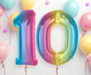 Balon foliowy Smart, cyfra 1, tęczowa, 92 cm AA