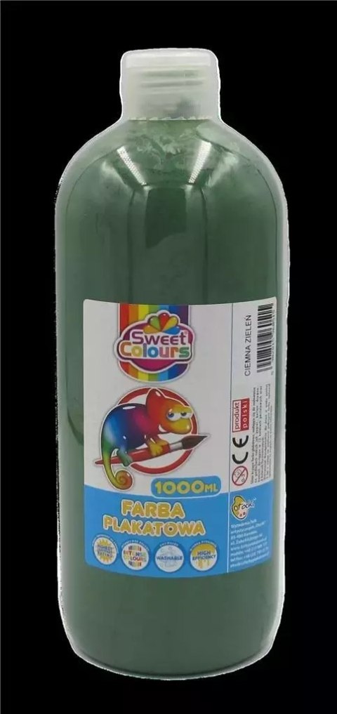Farba plakatowa ciemno zielona 1000ml Farba plakatowa ciemno zielona 1000ml