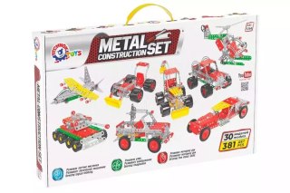 Klocki konstrukcyjne metalowe, 381 elementów