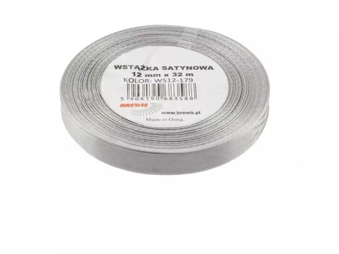 Wstążka satynowa srebrna 12mmx32m Wstążka satynowa srebrna 12mmx32m