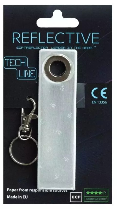 Odblaskowy breloczek Tech Line - Biały pasek Odblaskowy breloczek Tech Line - Biały pasek