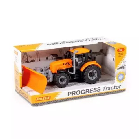 Polesie 91765 Traktor Progres pomarańczowy z plugiem śnieżnym Polesie 91765 Traktor Progres pomarańczowy z plugiem śnieżnym