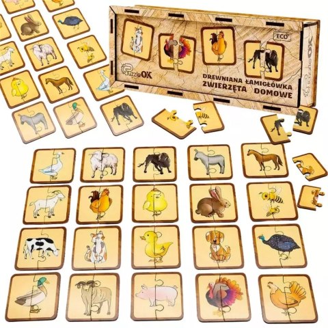 Puzzle drewniane łamigłówka zwierzęta domowe Puzzle drewniane łamigłówka zwierzęta domowe