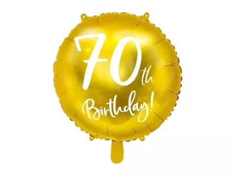 Balon foliowy 70th Birthday 45cm złoty Balon foliowy 70th Birthday 45cm złoty