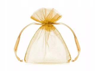 Woreczki z organzy złoty 10cm A10 74986