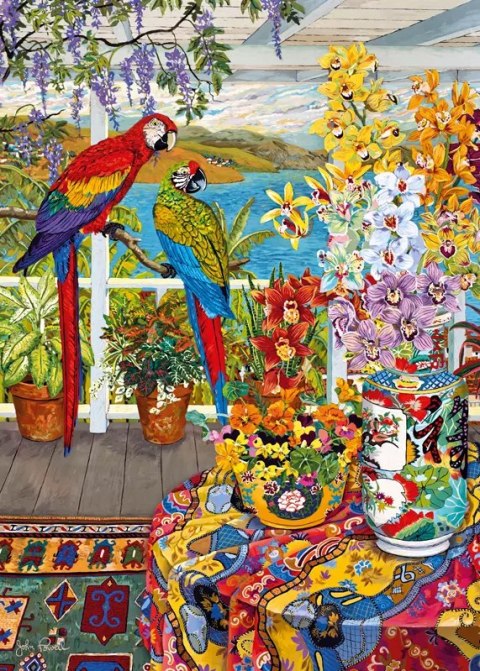 Puzzle 1000 elementów. Papugi na werandzie 30639