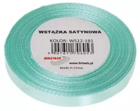 Wstążka satynowa miętowa 12mm x 32m Wstążka satynowa miętowa 12mm x 32m