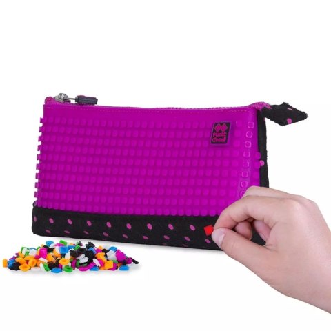 Piórnik na suwak Kropki z purpurowym panelem Piórnik na suwak Kropki z purpurowym panelem