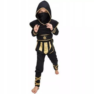 Strój dla dzieci "Ninja" czarny, PartyDeco, rozm. 116-128 cm