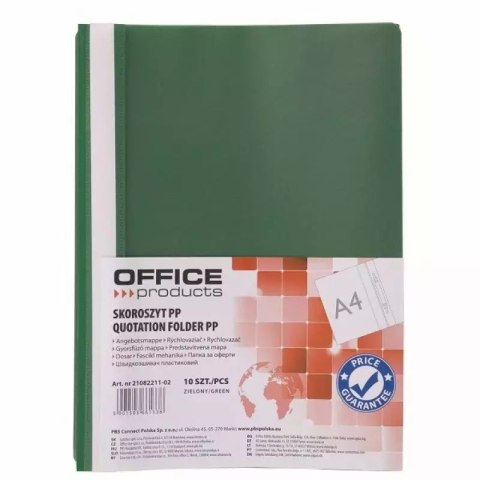 Skoroszyt A4 PP zielony (10szt) Skoroszyt A4 PP zielony (10szt)