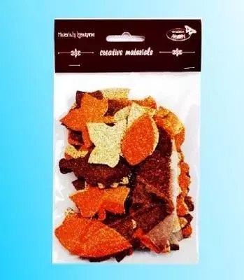 Listki brokatowe tonacja brązowa 60szt Listki brokatowe tonacja brązowa 60szt