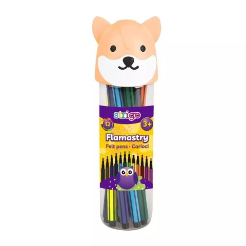 Flamastry Lisek 12 kolorów STRIGO Flamastry Lisek 12 kolorów STRIGO