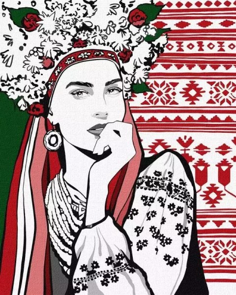 Malowanie po numerach - Czarująca Ukrainka 40x50cm Malowanie po numerach - Czarująca Ukrainka 40x50cm