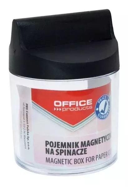 Pojemnik magn. na spinacze OFFICE PRODUCTS, okrągły, bez spinaczy, transparentny Pojemnik magn. na spinacze OFFICE PRODUCTS, okrągły, bez spinaczy, transparentny