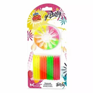 ŚWIECZKI URODZINOWE FLUO 24 SZT