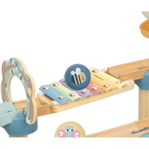 Tooky Toy Drewniany Muzyczny Tor Kulkowy Kulodrom 44 el. Pastelowe Tooky Toy Drewniany Muzyczny Tor Kulkowy Kulodrom 44 el. Pastelowe