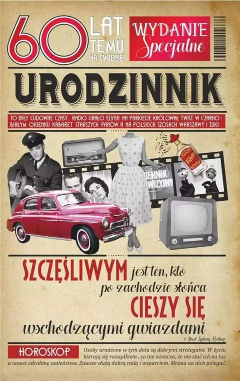 Kartka okolicznościowa Urodziny 60 U48 Kartka okolicznościowa Urodziny 60 U48