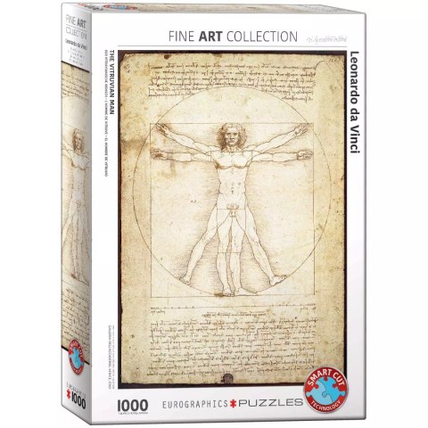 Puzzle 1000 elementów. Człowiek witruwiański, Da Vinci Puzzle 1000 elementów. Człowiek witruwiański, Da Vinci