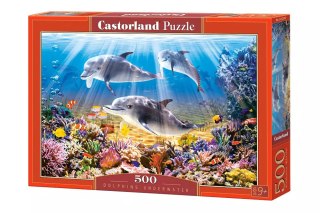 Puzzle 500 elementów. Delfiny pod wodą