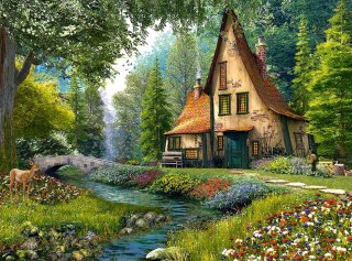 Puzzle 2000 elementów. Toadstool Cottage