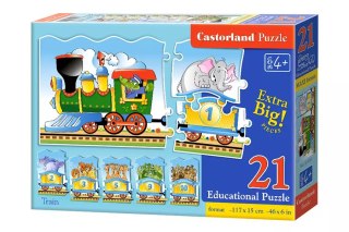 Puzzle edukacyjne 21 elementów. Lokomotywa
