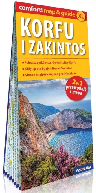 Korfu i Zakintos; laminowany map&guide XL (2w1: przewodnik i mapa)