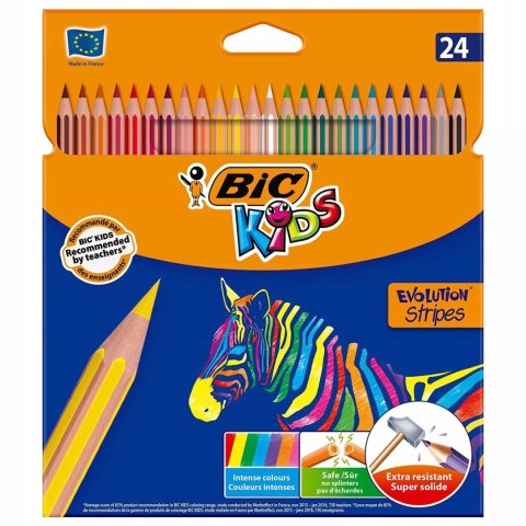 Kredki Eco Evolution Stripes 18+6 kolorów BIC Kredki Eco Evolution Stripes 18+6 kolorów BIC