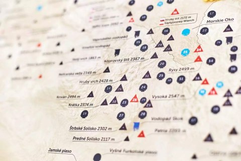 Mapa zdrapka. Szczyty w Tatrach Wysokich