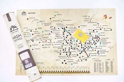 Mapa zdrapka. Szczyty w Tatrach Wysokich