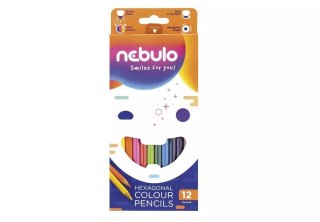 Kredki ołówkowe Jumbo 12 kolorów NEBULO
