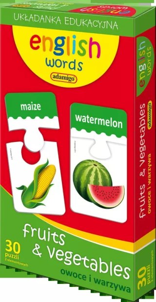 English words. Fruits & vegetables, owoce i warzywa