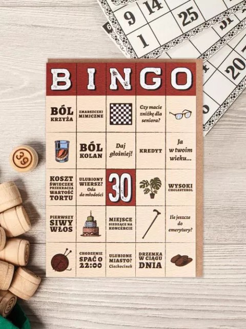 Kartka BINGO 30 Urodziny Kartka BINGO 30 Urodziny